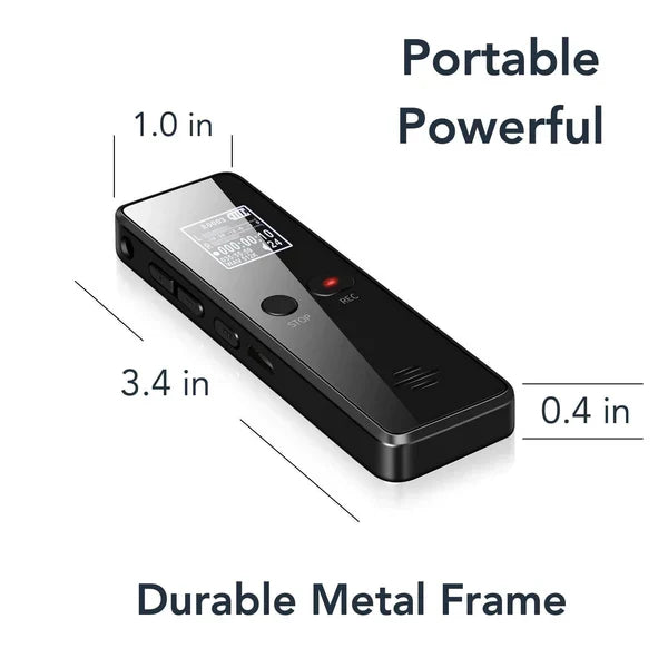Professional Digital Voice Recorder | Audio Sound Recorder | Auto Saving Files with Built-in Speaker